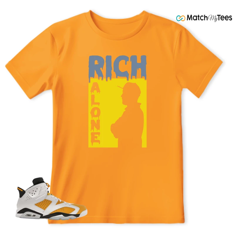 NIKE AIR JORDAN 6 YELLOW OCHRE SNEAKER Matching Tees t-shirt