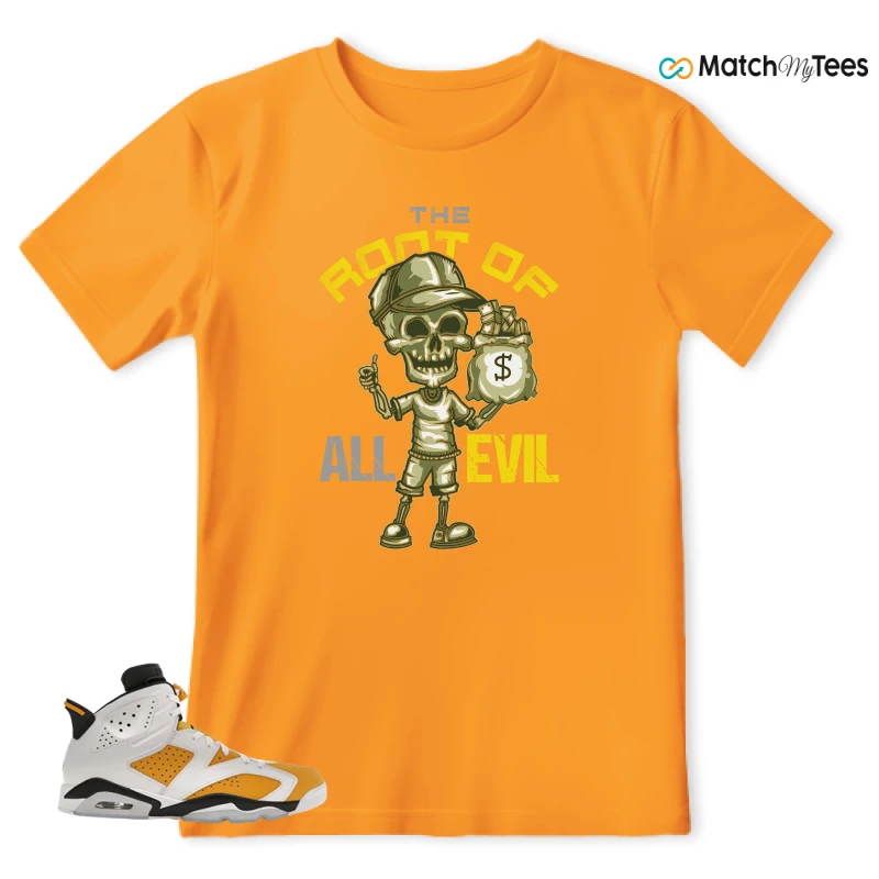 NIKE AIR JORDAN 6 YELLOW OCHRE SNEAKER Matching Tees t-shirt