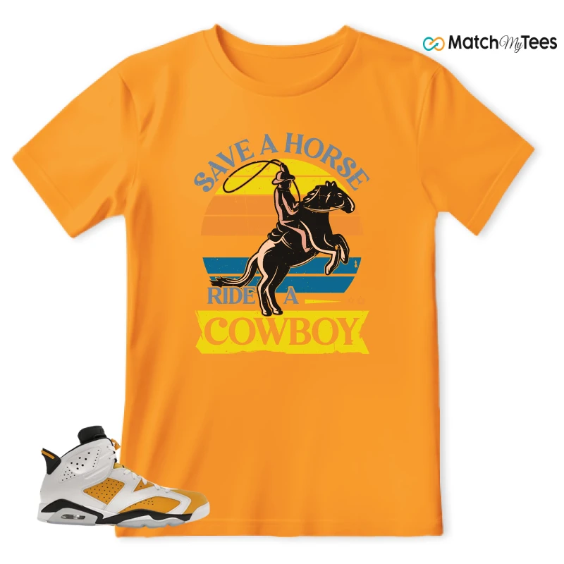 NIKE AIR JORDAN 6 YELLOW OCHRE SNEAKER Matching Tees t-shirt
