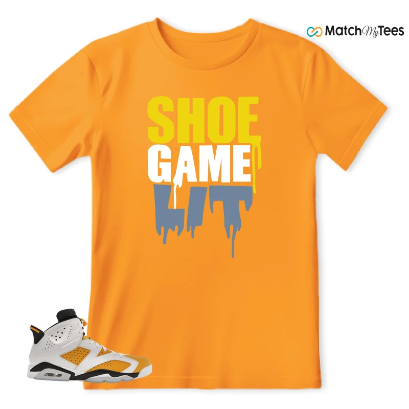 NIKE AIR JORDAN 6 YELLOW OCHRE SNEAKER Matching Tees t-shirt