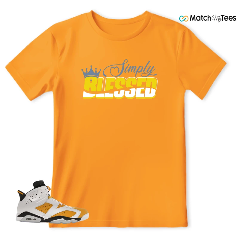 NIKE AIR JORDAN 6 YELLOW OCHRE SNEAKER Matching Tees t-shirt