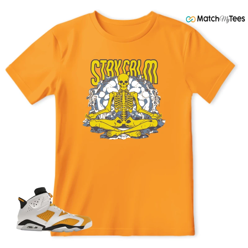 NIKE AIR JORDAN 6 YELLOW OCHRE SNEAKER Matching Tees t-shirt