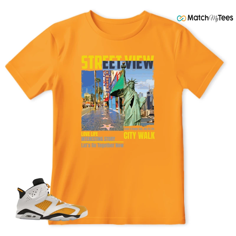NIKE AIR JORDAN 6 YELLOW OCHRE SNEAKER Matching Tees t-shirt