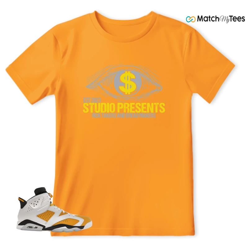 NIKE AIR JORDAN 6 YELLOW OCHRE SNEAKER Matching Tees t-shirt