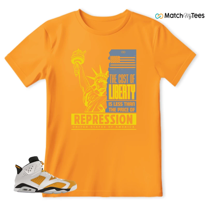 NIKE AIR JORDAN 6 YELLOW OCHRE SNEAKER Matching Tees t-shirt