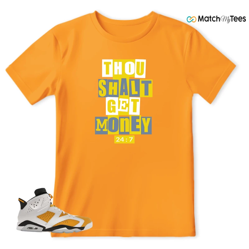 NIKE AIR JORDAN 6 YELLOW OCHRE SNEAKER Matching Tees t-shirt