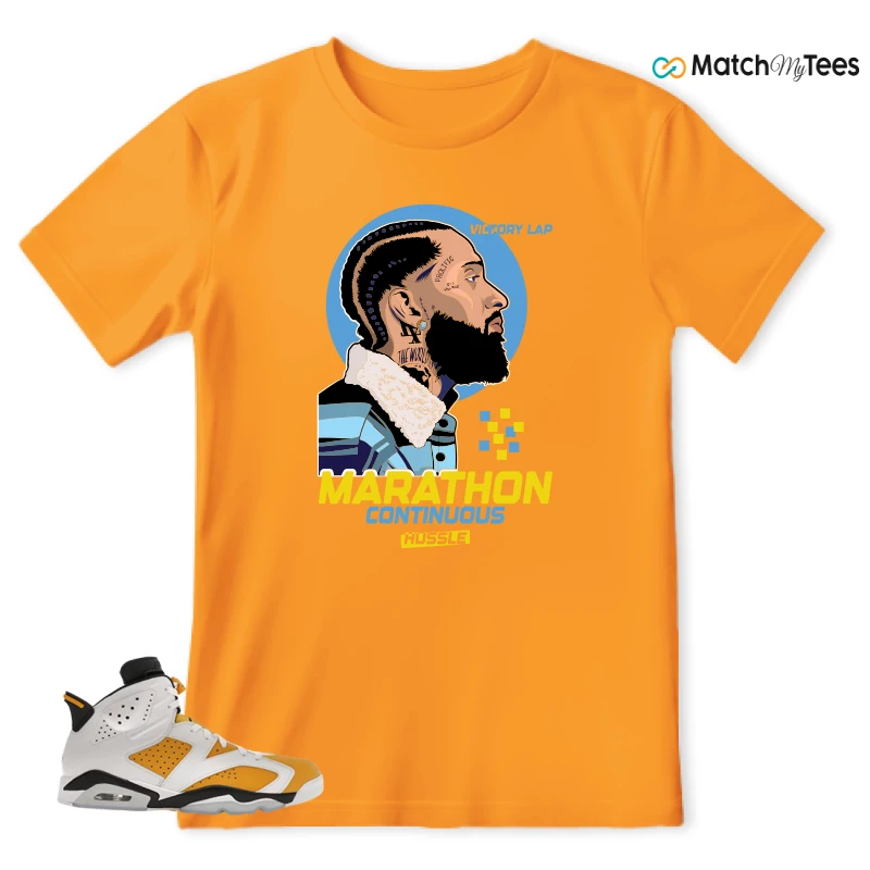 NIKE AIR JORDAN 6 YELLOW OCHRE SNEAKER Matching Tees t-shirt