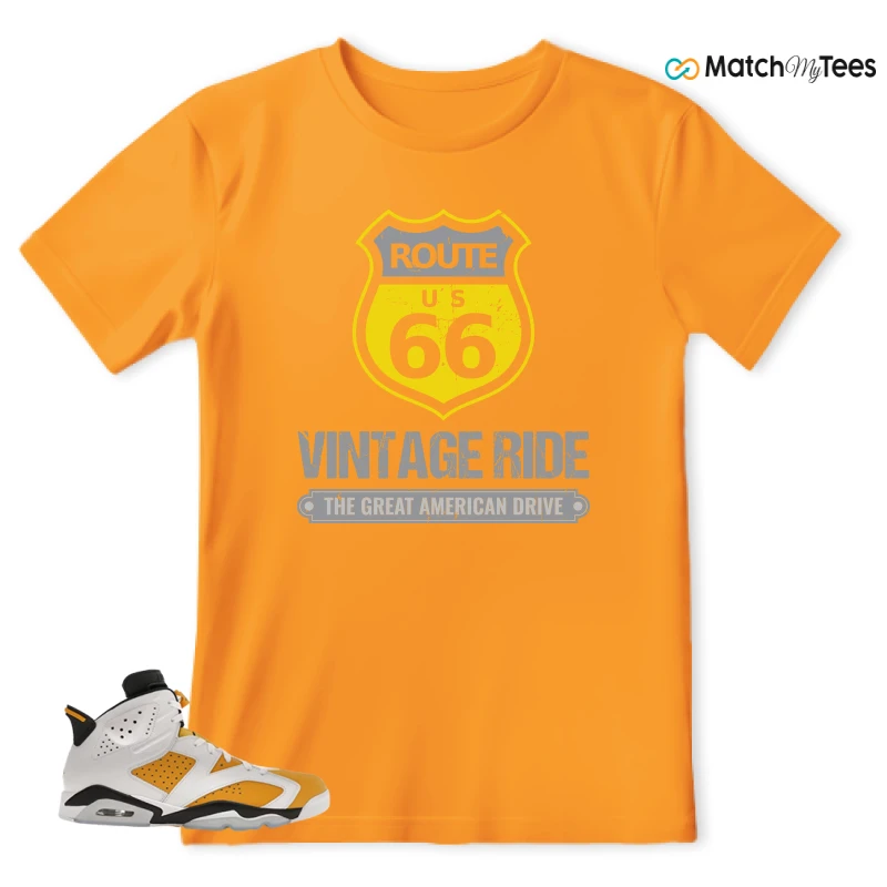 NIKE AIR JORDAN 6 YELLOW OCHRE SNEAKER Matching Tees t-shirt