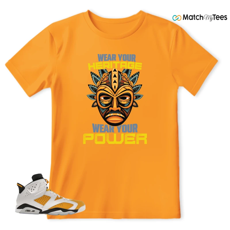 NIKE AIR JORDAN 6 YELLOW OCHRE SNEAKER Matching Tees t-shirt