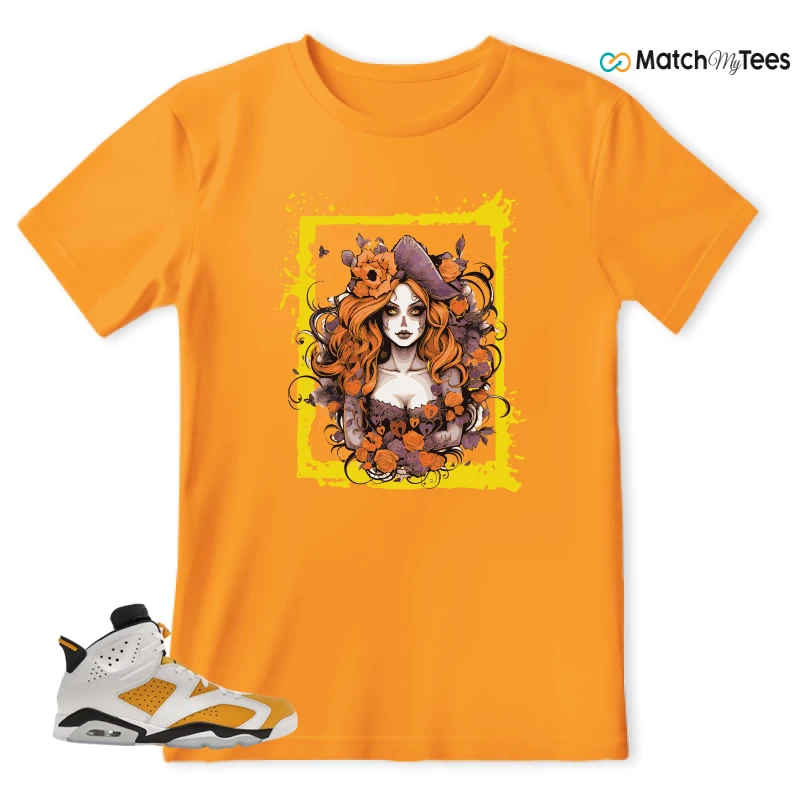 NIKE AIR JORDAN 6 YELLOW OCHRE SNEAKER Matching Tees t-shirt