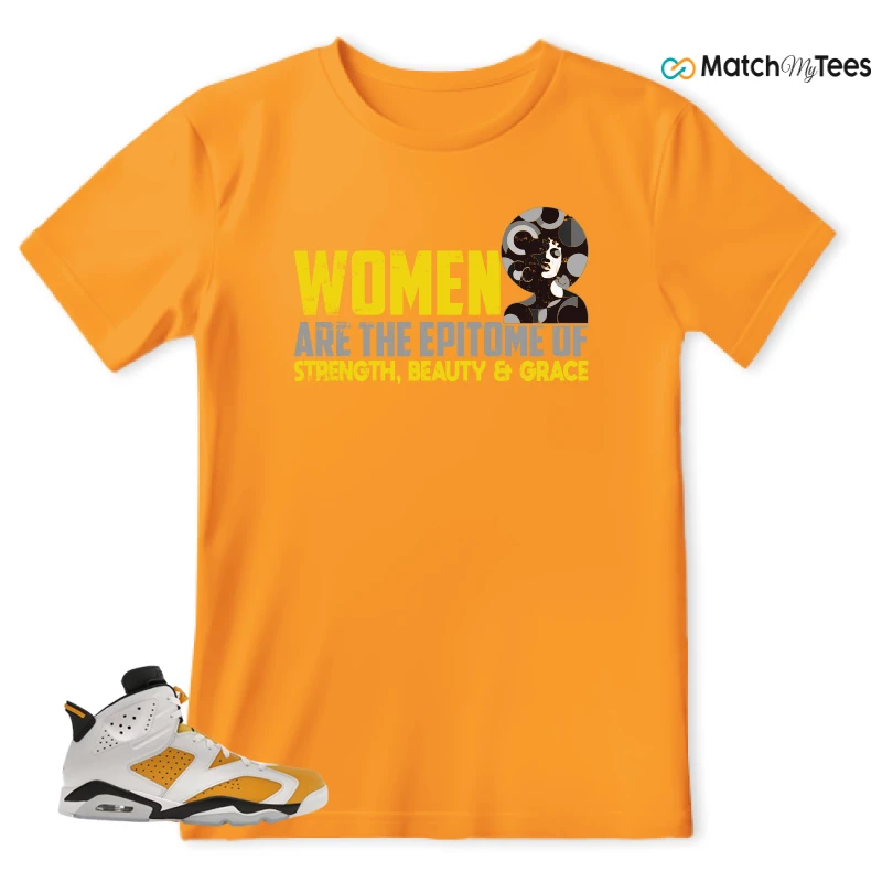 NIKE AIR JORDAN 6 YELLOW OCHRE SNEAKER Matching Tees t-shirt