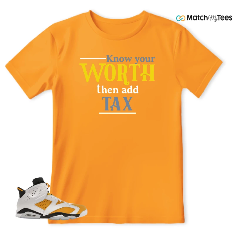 NIKE AIR JORDAN 6 YELLOW OCHRE SNEAKER Matching Tees t-shirt