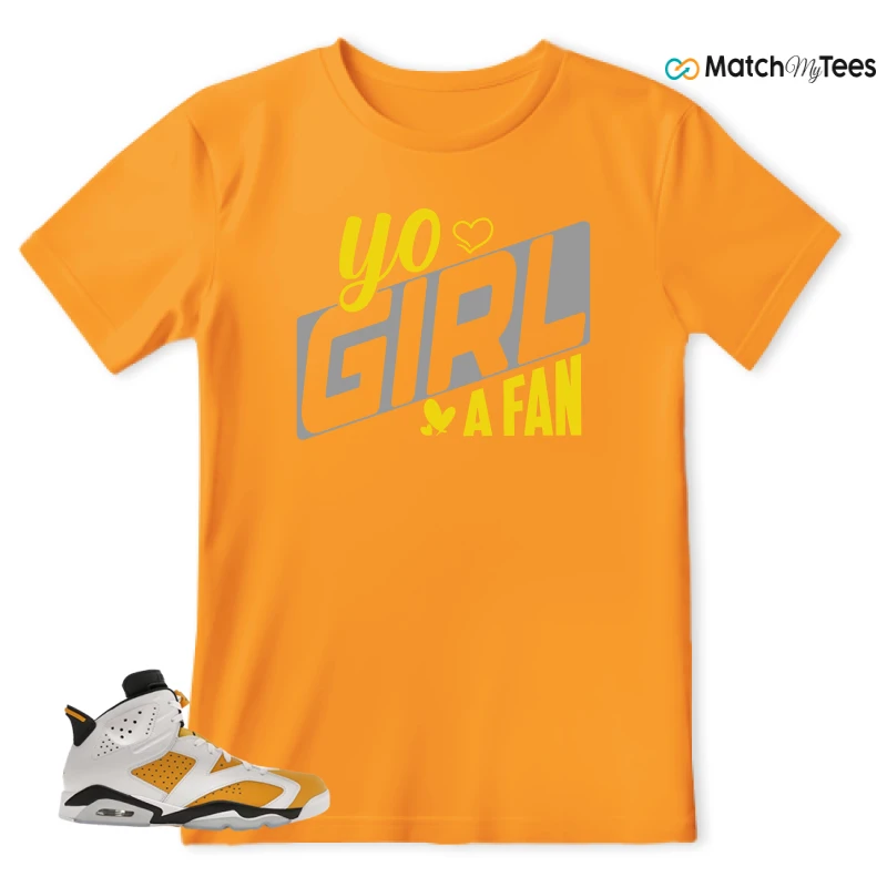 NIKE AIR JORDAN 6 YELLOW OCHRE SNEAKER Matching Tees t-shirt