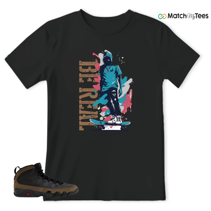 NIKE AIR JORDAN 9 OLIVE SNEAKER Matching Tees t-shirt