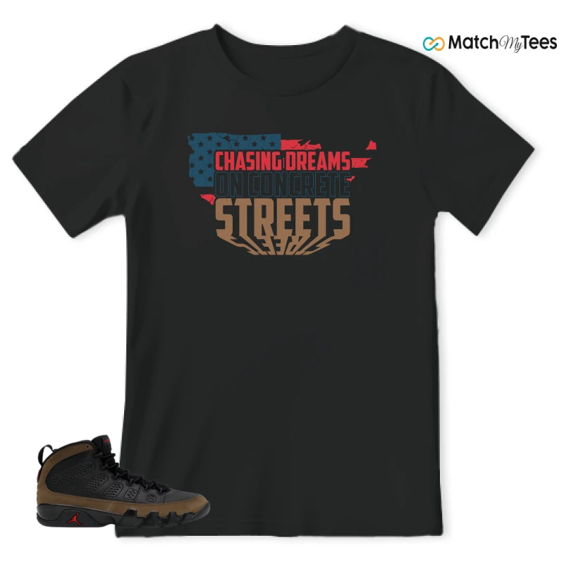 NIKE AIR JORDAN 9 OLIVE SNEAKER Matching Tees t-shirt