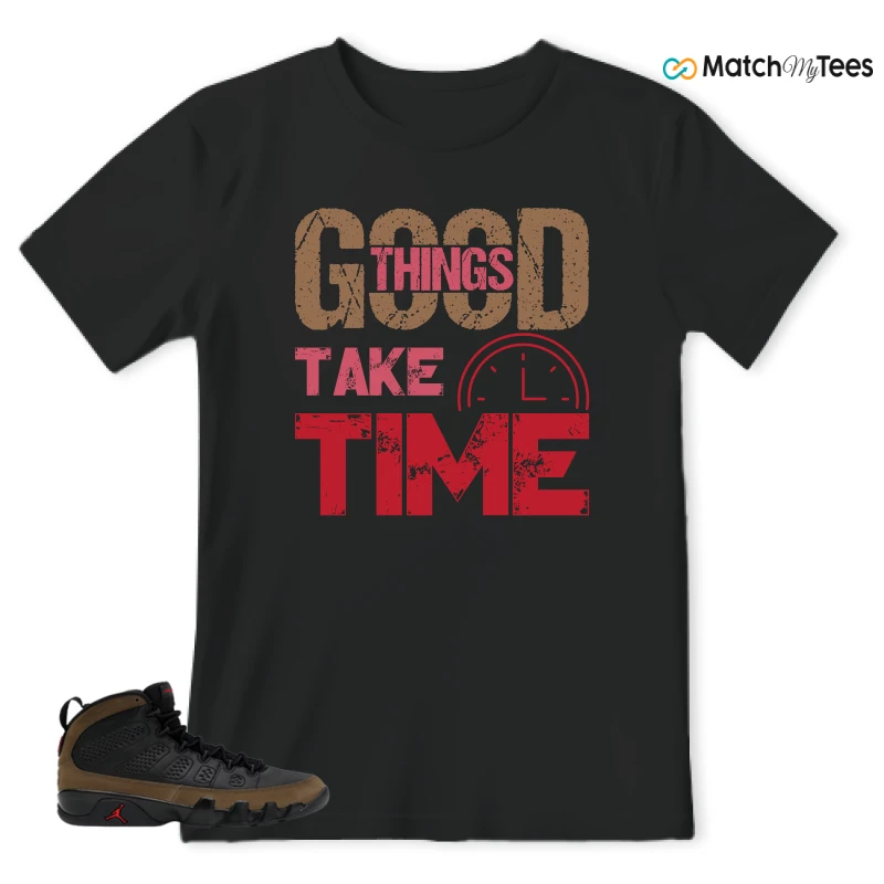 NIKE AIR JORDAN 9 OLIVE SNEAKER Matching Tees t-shirt