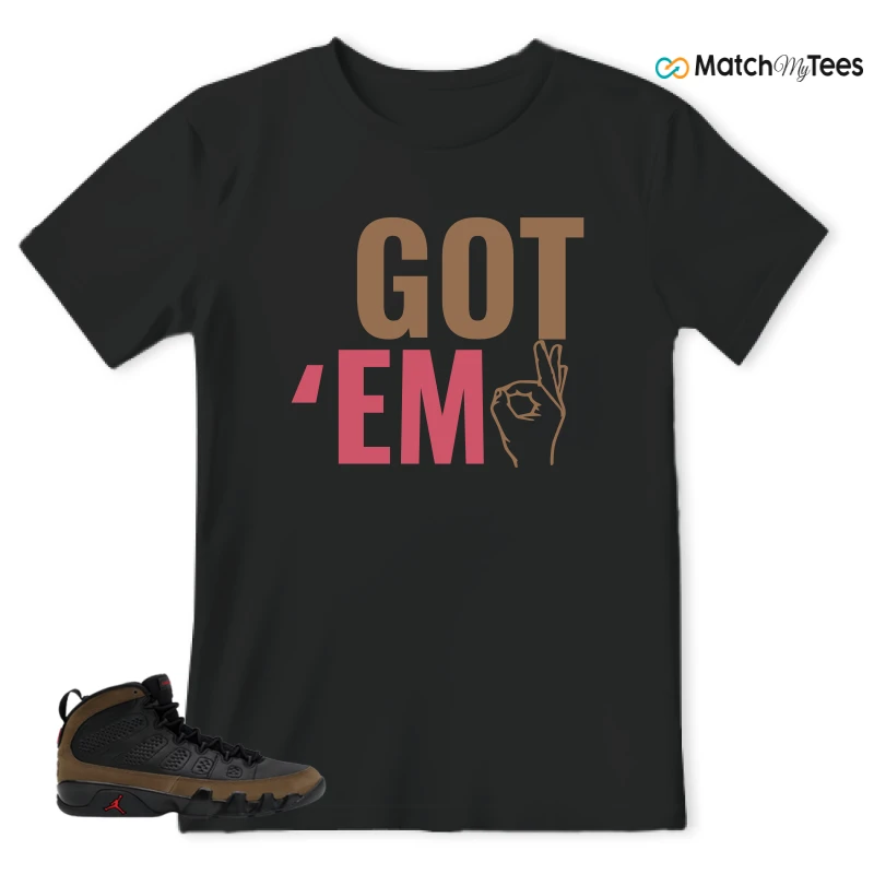 NIKE AIR JORDAN 9 OLIVE SNEAKER Matching Tees t-shirt