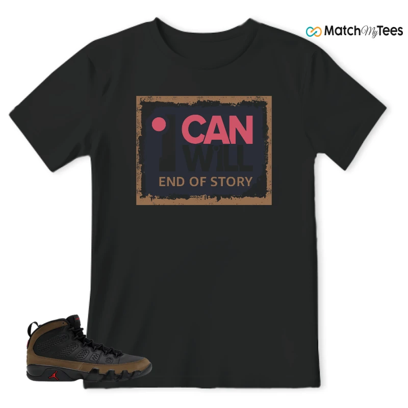 NIKE AIR JORDAN 9 OLIVE SNEAKER Matching Tees t-shirt