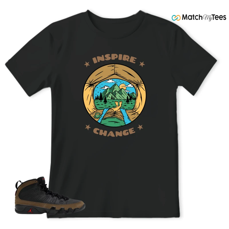 NIKE AIR JORDAN 9 OLIVE SNEAKER Matching Tees t-shirt
