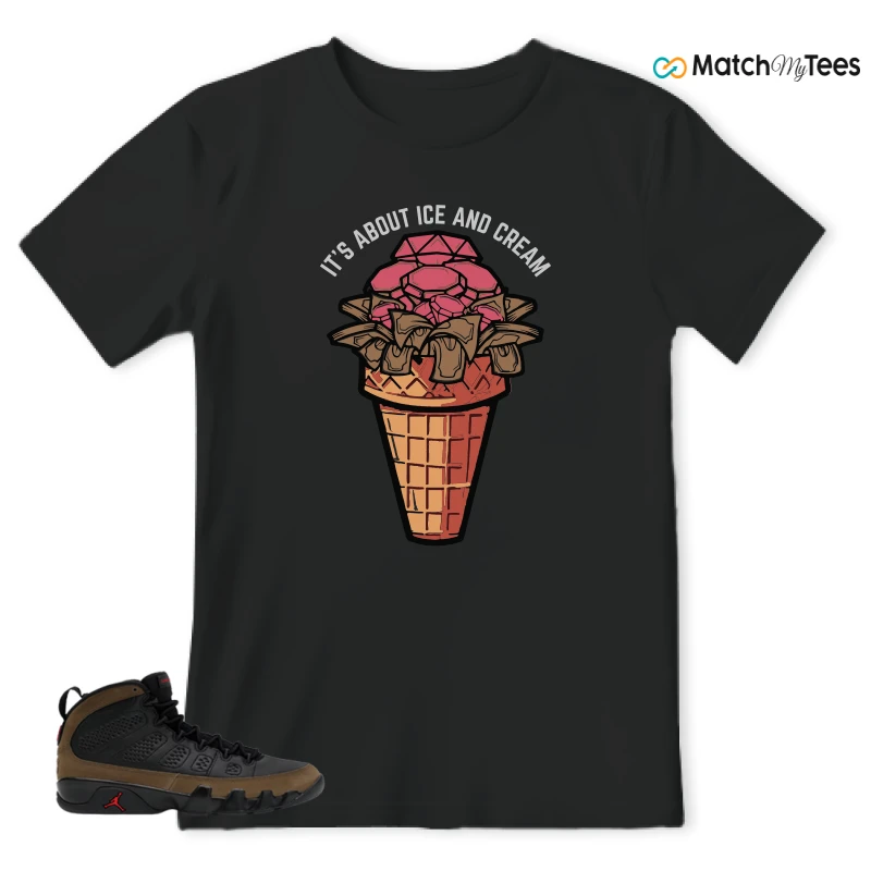 NIKE AIR JORDAN 9 OLIVE SNEAKER Matching Tees t-shirt