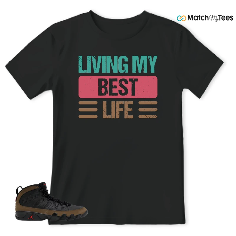 NIKE AIR JORDAN 9 OLIVE SNEAKER Matching Tees t-shirt