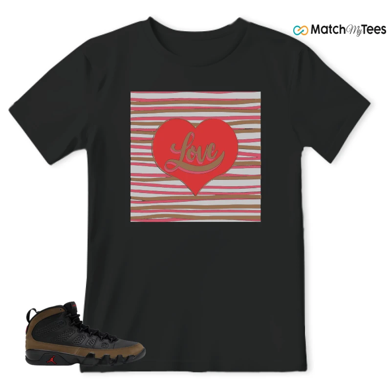 NIKE AIR JORDAN 9 OLIVE SNEAKER Matching Tees t-shirt