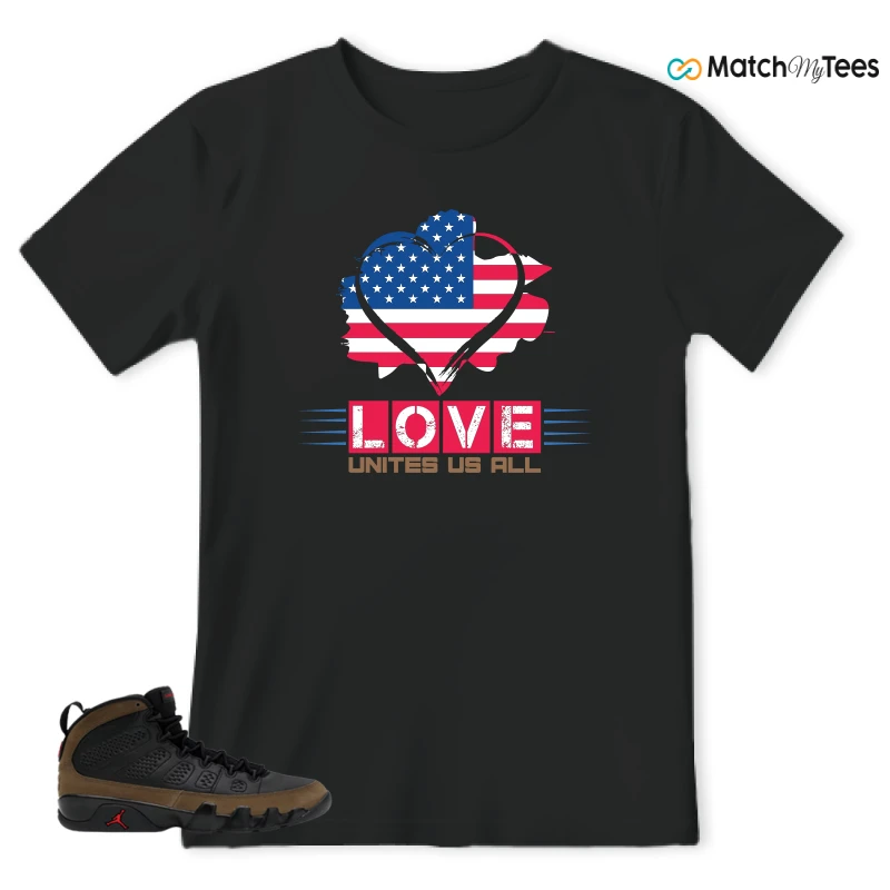 NIKE AIR JORDAN 9 OLIVE SNEAKER Matching Tees t-shirt