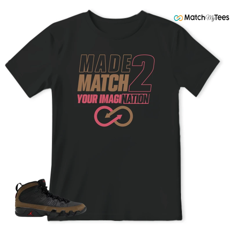 NIKE AIR JORDAN 9 OLIVE SNEAKER Matching Tees t-shirt