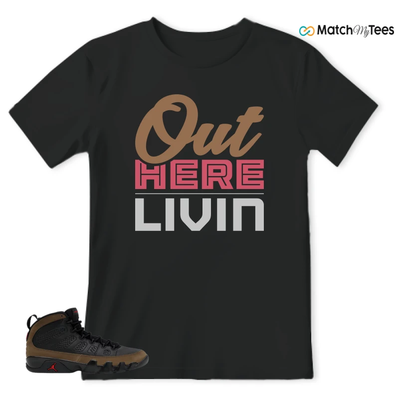 NIKE AIR JORDAN 9 OLIVE SNEAKER Matching Tees t-shirt