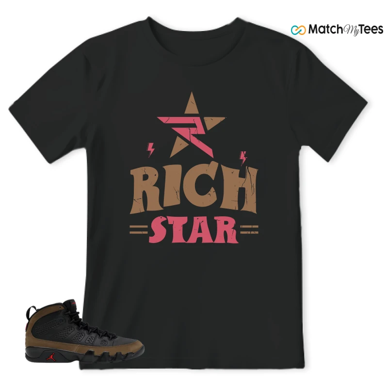 NIKE AIR JORDAN 9 OLIVE SNEAKER Matching Tees t-shirt