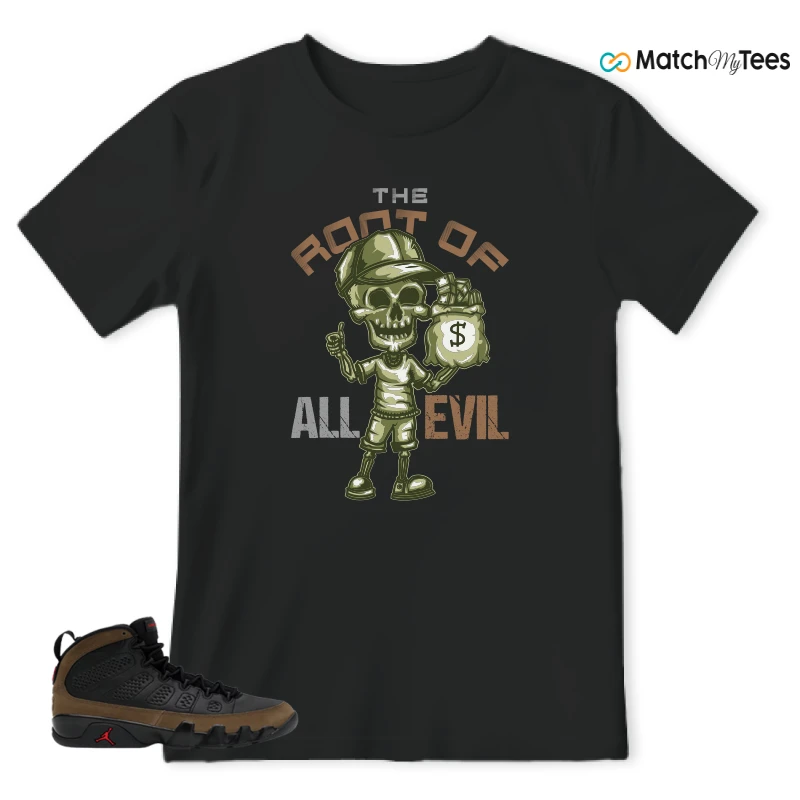 NIKE AIR JORDAN 9 OLIVE SNEAKER Matching Tees t-shirt