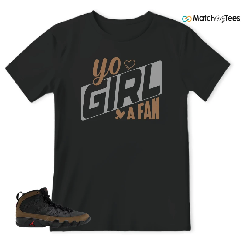 NIKE AIR JORDAN 9 OLIVE SNEAKER Matching Tees t-shirt