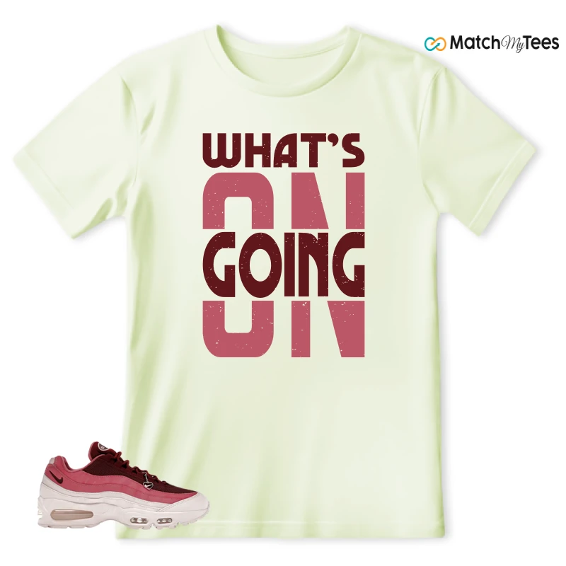 NIKE AIR MAX 95 WMNS OG BIG BUBBLE VALENTINE’S DAY SNEAKER/TEAM RED/PEONY/PEARL PINK matching T-shirt