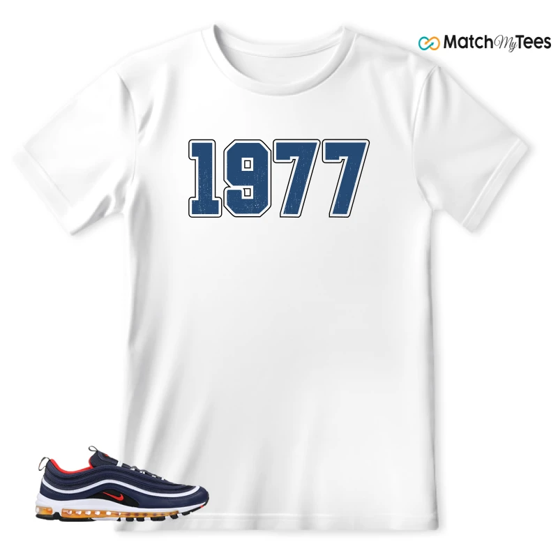 NIKE AIR MAX 97 MIDNIGHT NAVY HABANERO RED SNEAKER Matching Tees t-shirt