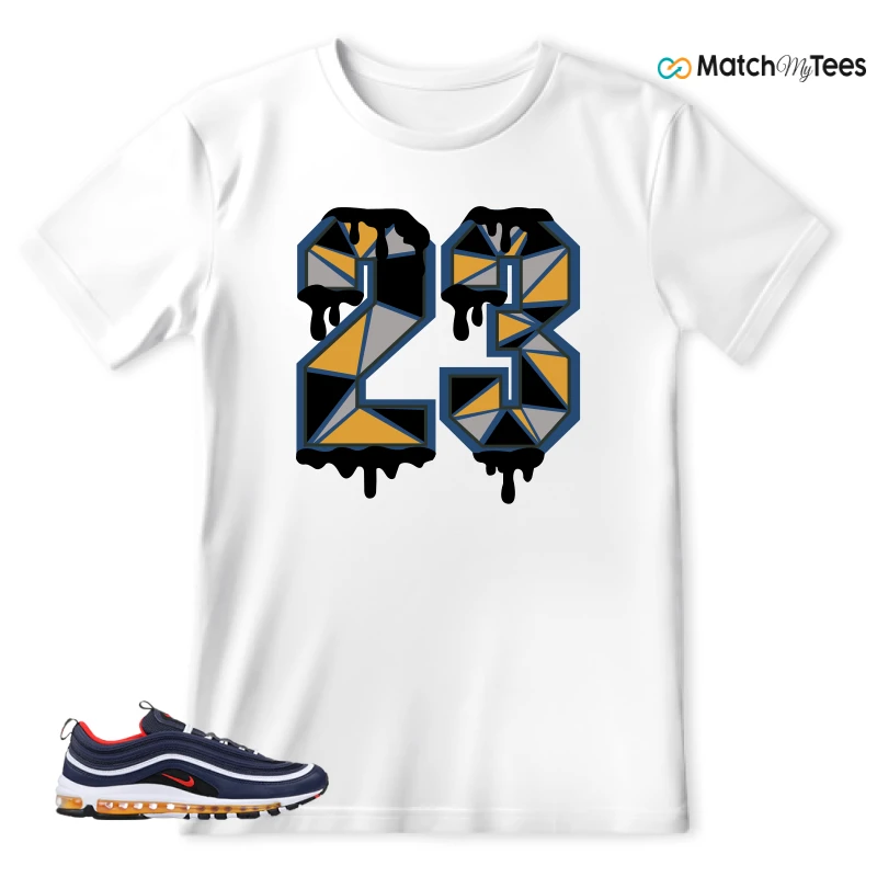 NIKE AIR MAX 97 MIDNIGHT NAVY HABANERO RED SNEAKER Matching Tees t-shirt