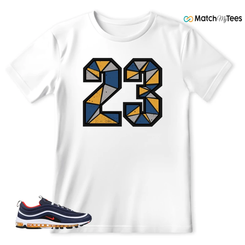 NIKE AIR MAX 97 MIDNIGHT NAVY HABANERO RED SNEAKER Matching Tees t-shirt