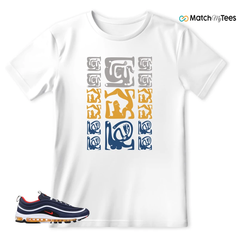 NIKE AIR MAX 97 MIDNIGHT NAVY HABANERO RED SNEAKER Matching Tees t-shirt