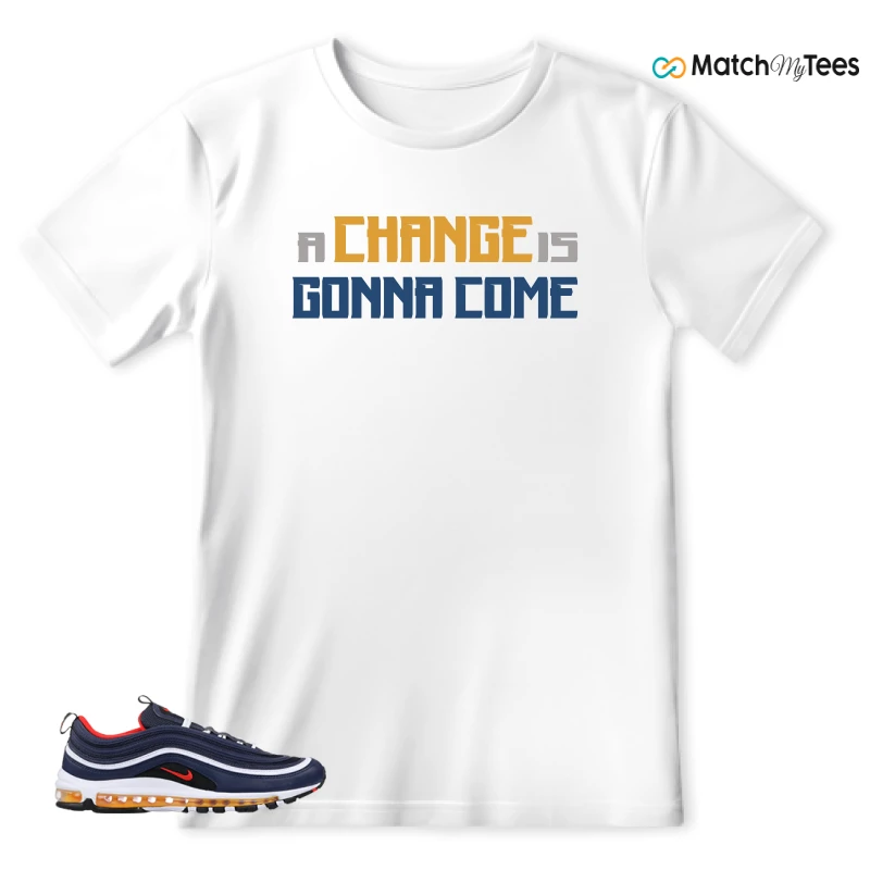 NIKE AIR MAX 97 MIDNIGHT NAVY HABANERO RED SNEAKER Matching Tees t-shirt
