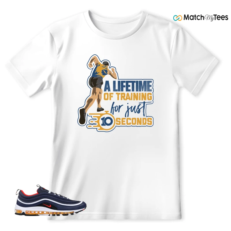NIKE AIR MAX 97 MIDNIGHT NAVY HABANERO RED SNEAKER Matching Tees t-shirt