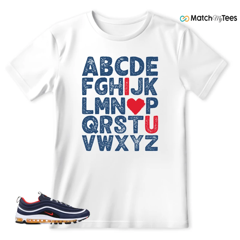 NIKE AIR MAX 97 MIDNIGHT NAVY HABANERO RED SNEAKER Matching Tees t-shirt