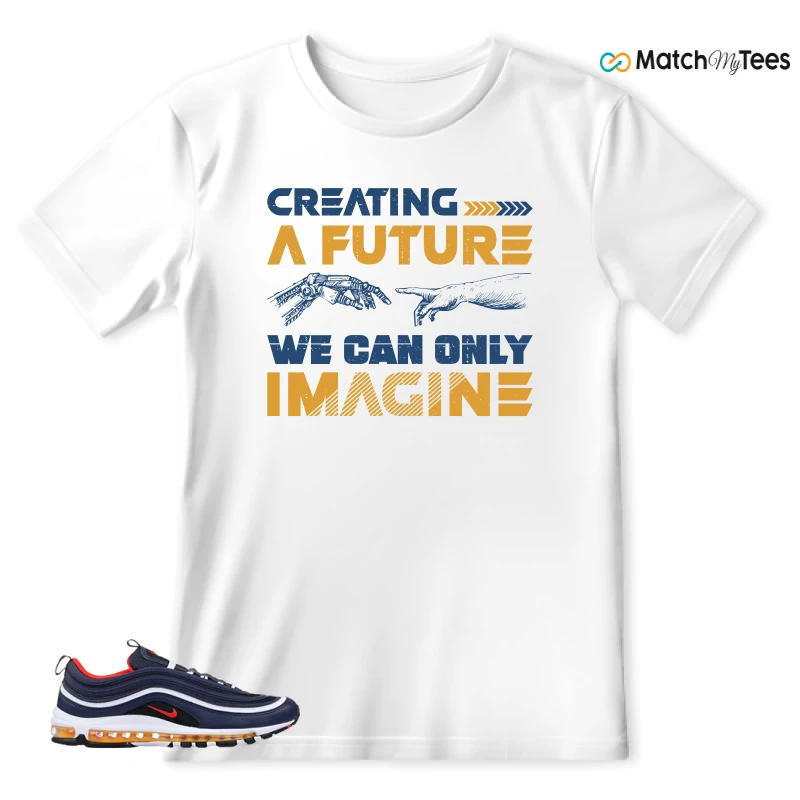 NIKE AIR MAX 97 MIDNIGHT NAVY HABANERO RED SNEAKER Matching Tees t-shirt