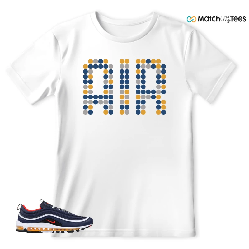 NIKE AIR MAX 97 MIDNIGHT NAVY HABANERO RED SNEAKER Matching Tees t-shirt