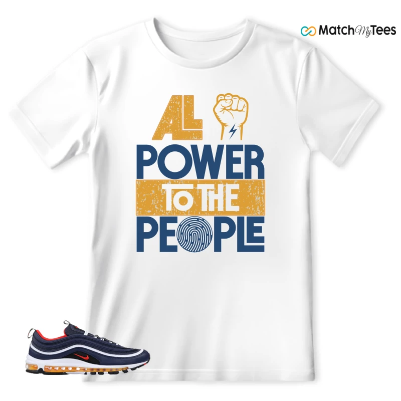 NIKE AIR MAX 97 MIDNIGHT NAVY HABANERO RED SNEAKER Matching Tees t-shirt