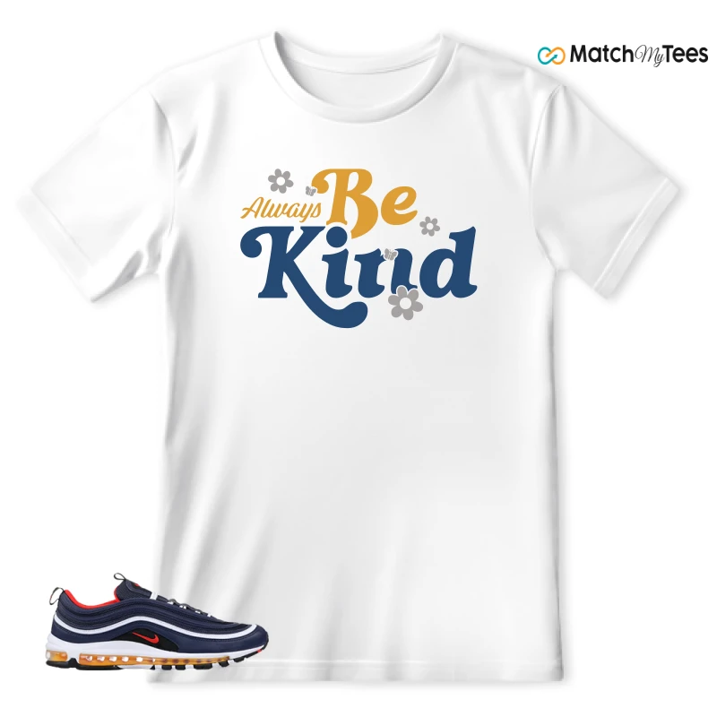 NIKE AIR MAX 97 MIDNIGHT NAVY HABANERO RED SNEAKER Matching Tees t-shirt