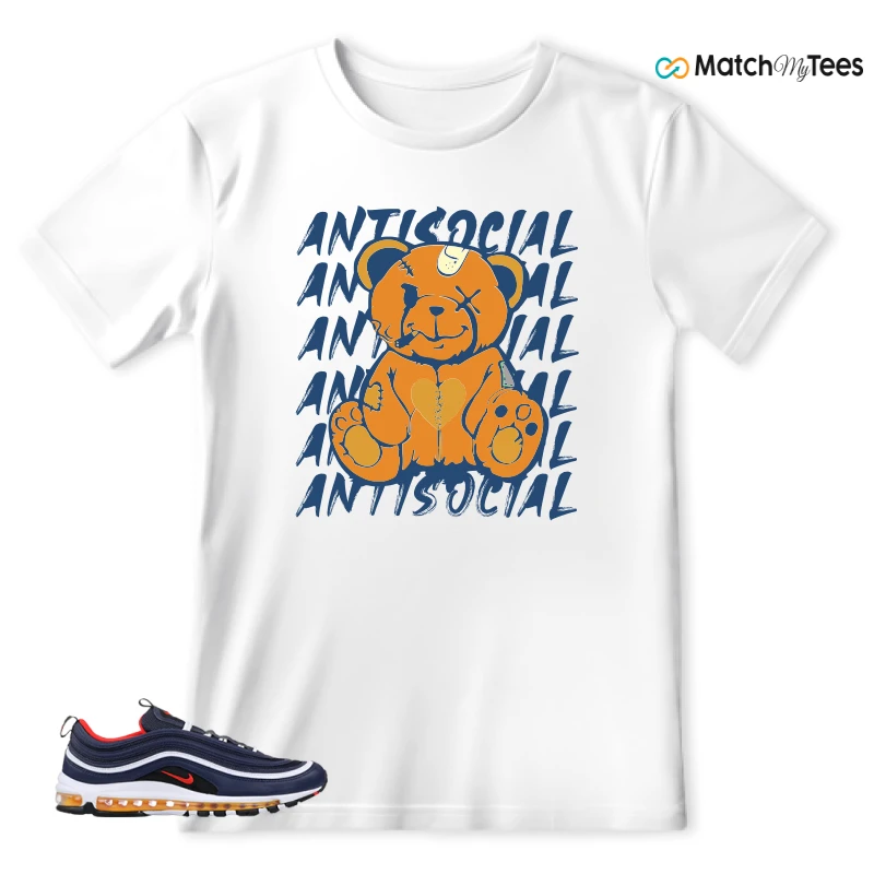 NIKE AIR MAX 97 MIDNIGHT NAVY HABANERO RED SNEAKER Matching Tees t-shirt