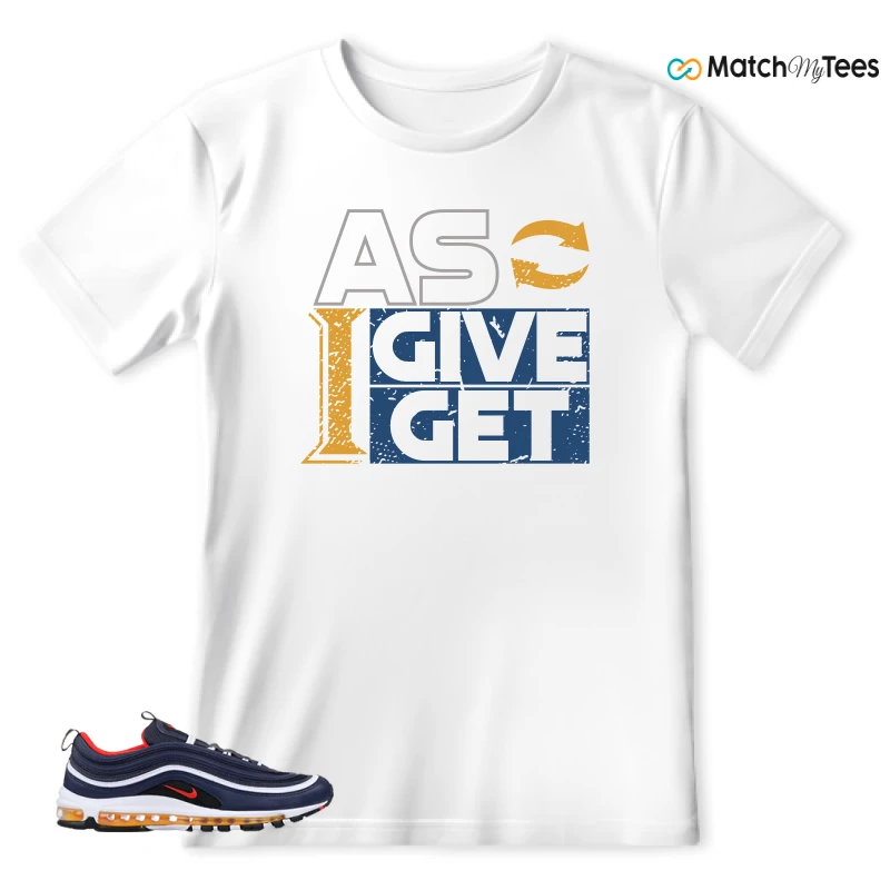 NIKE AIR MAX 97 MIDNIGHT NAVY HABANERO RED SNEAKER Matching Tees t-shirt