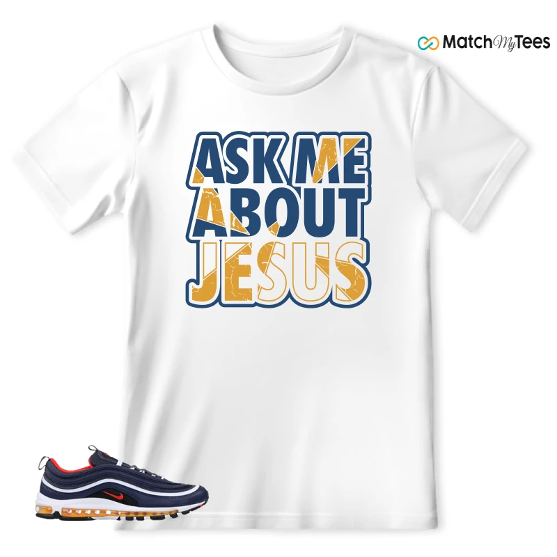 NIKE AIR MAX 97 MIDNIGHT NAVY HABANERO RED SNEAKER Matching Tees t-shirt
