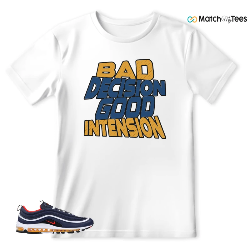 NIKE AIR MAX 97 MIDNIGHT NAVY HABANERO RED SNEAKER Matching Tees t-shirt