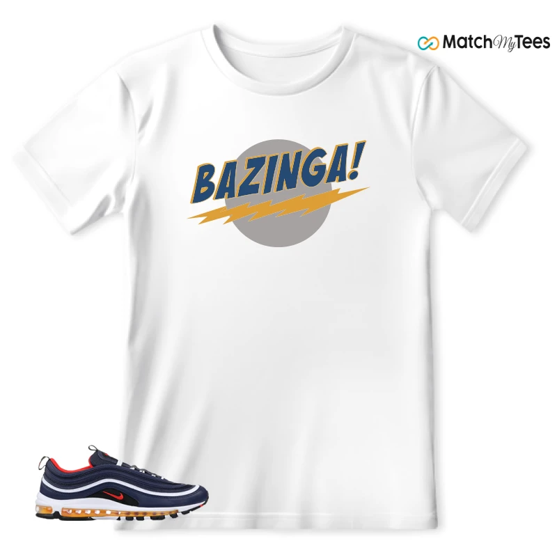 NIKE AIR MAX 97 MIDNIGHT NAVY HABANERO RED SNEAKER Matching Tees t-shirt