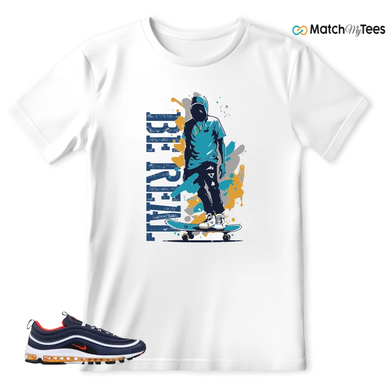 NIKE AIR MAX 97 MIDNIGHT NAVY HABANERO RED SNEAKER Matching Tees t-shirt